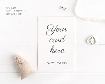 Download Wedding 5x7 Card Mockup, Minimal Feminine Invitation ...
