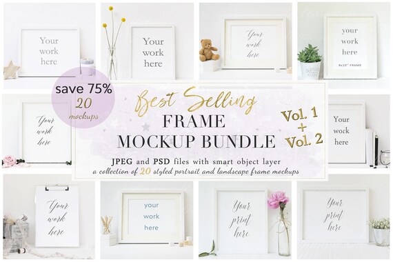 20× Floral Frame Mockup Bundle Styled Stock Photo 20× Floral Frame Mockup Bundle Styled Stock Photo