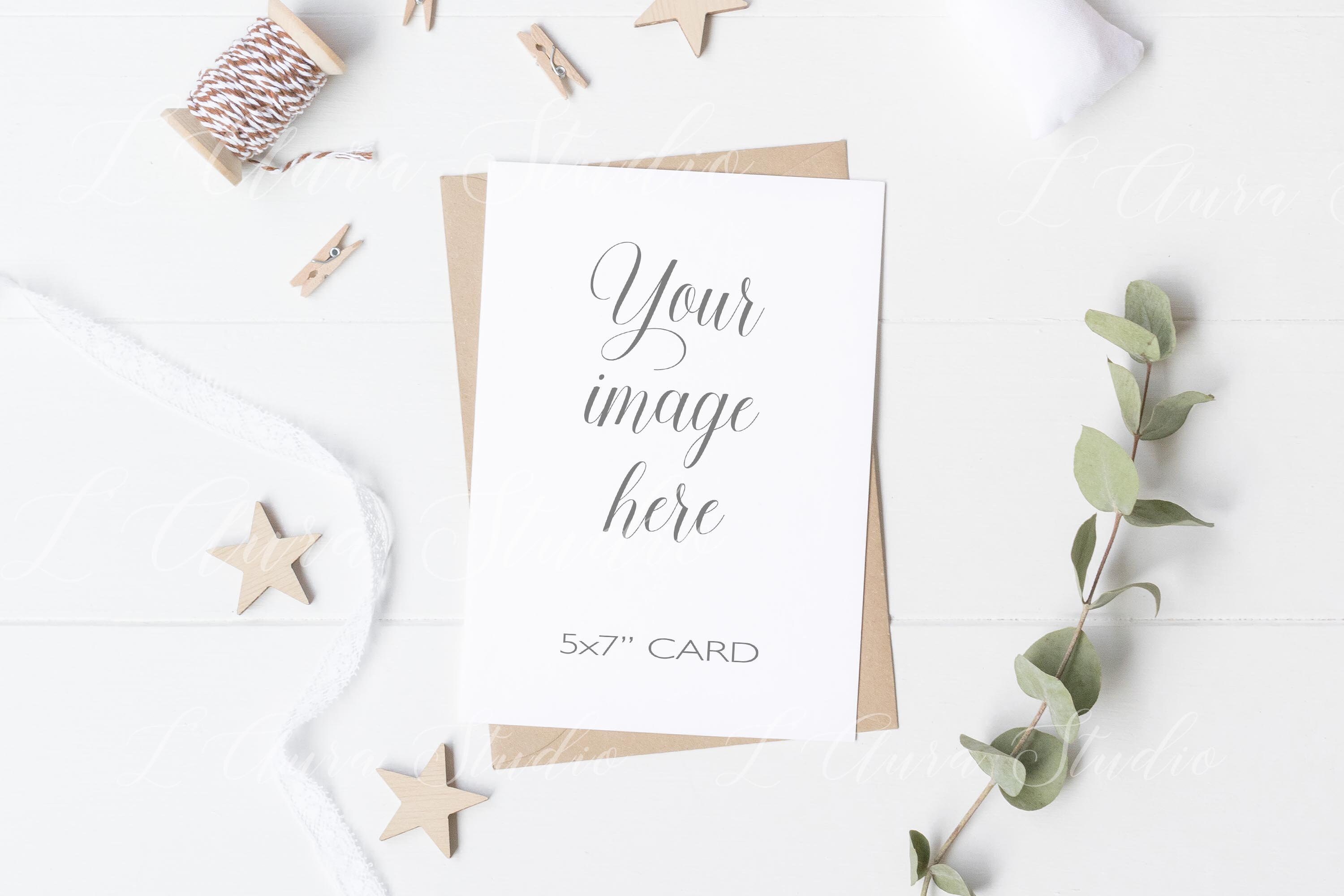 Download Wedding Invitation Mockup 5x7 Kraft Envelope Stationery Etsy PSD Mockup Templates