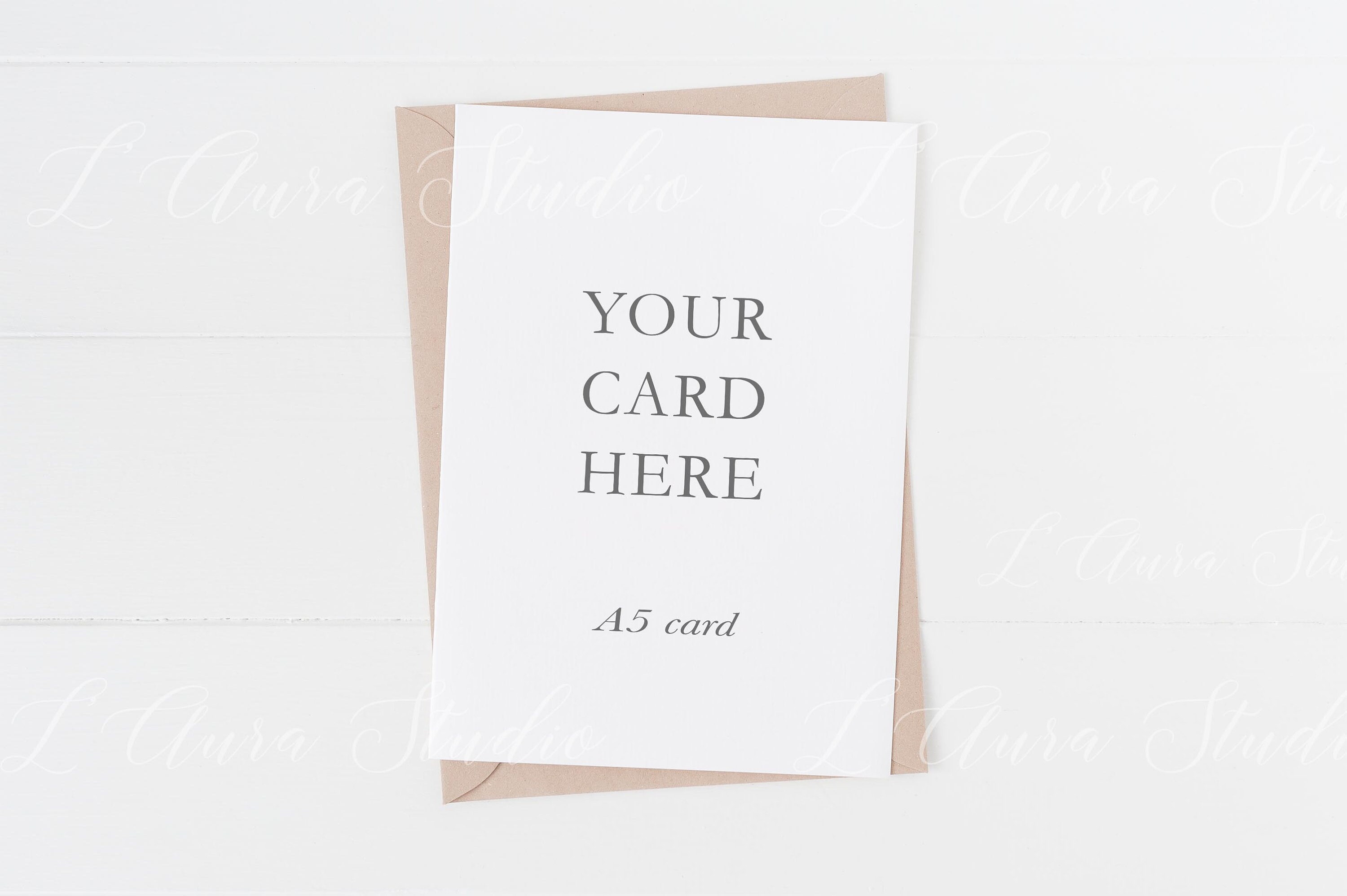 A5 Stationery Mock Up Kraft Envelope White Card For Wedding Etsy