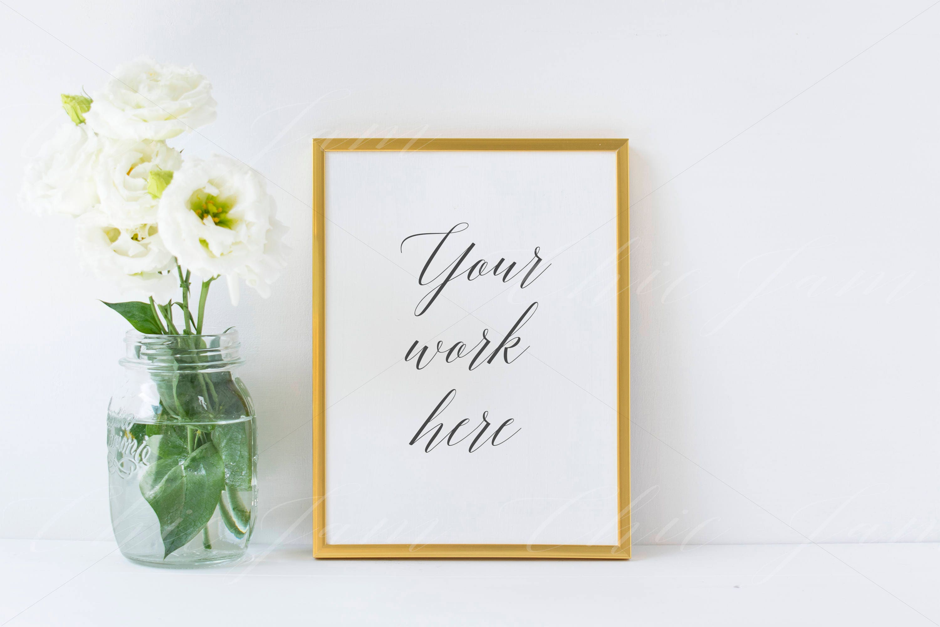 Download Frame Mockup Floral Frame Mockup Wedding Mock Up Golden | Etsy