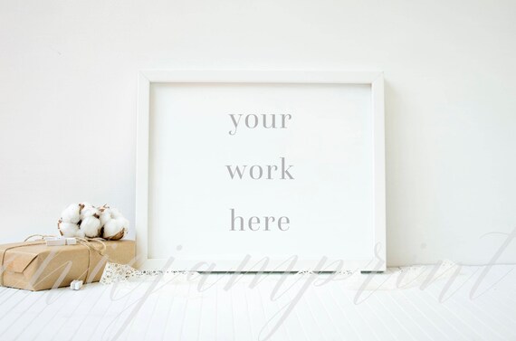 Horizontal Frame Mockup Boho White Frame Mockup Styled Etsy