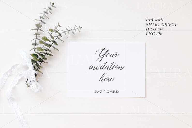 Stationery Wedding Mockup Card Mock Up Invitation Feminine Etsy