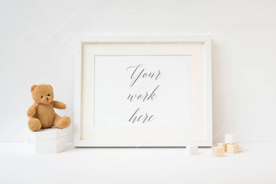 Download Nursery Mockup Frame Mockup White Frame Mock Up Horizontal | Etsy