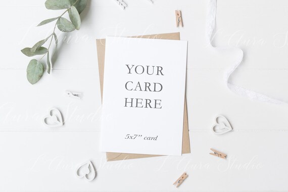 Wedding Stationery Mockup 5x7 Invitation Card Psd Smart Etsy