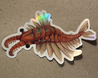 Adesivo holográfico de Anomalocaris!!
