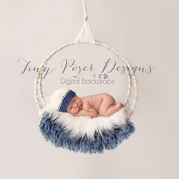 Digital Backdrop Background Composite Swing Newborn Photography Prop Blue Boy