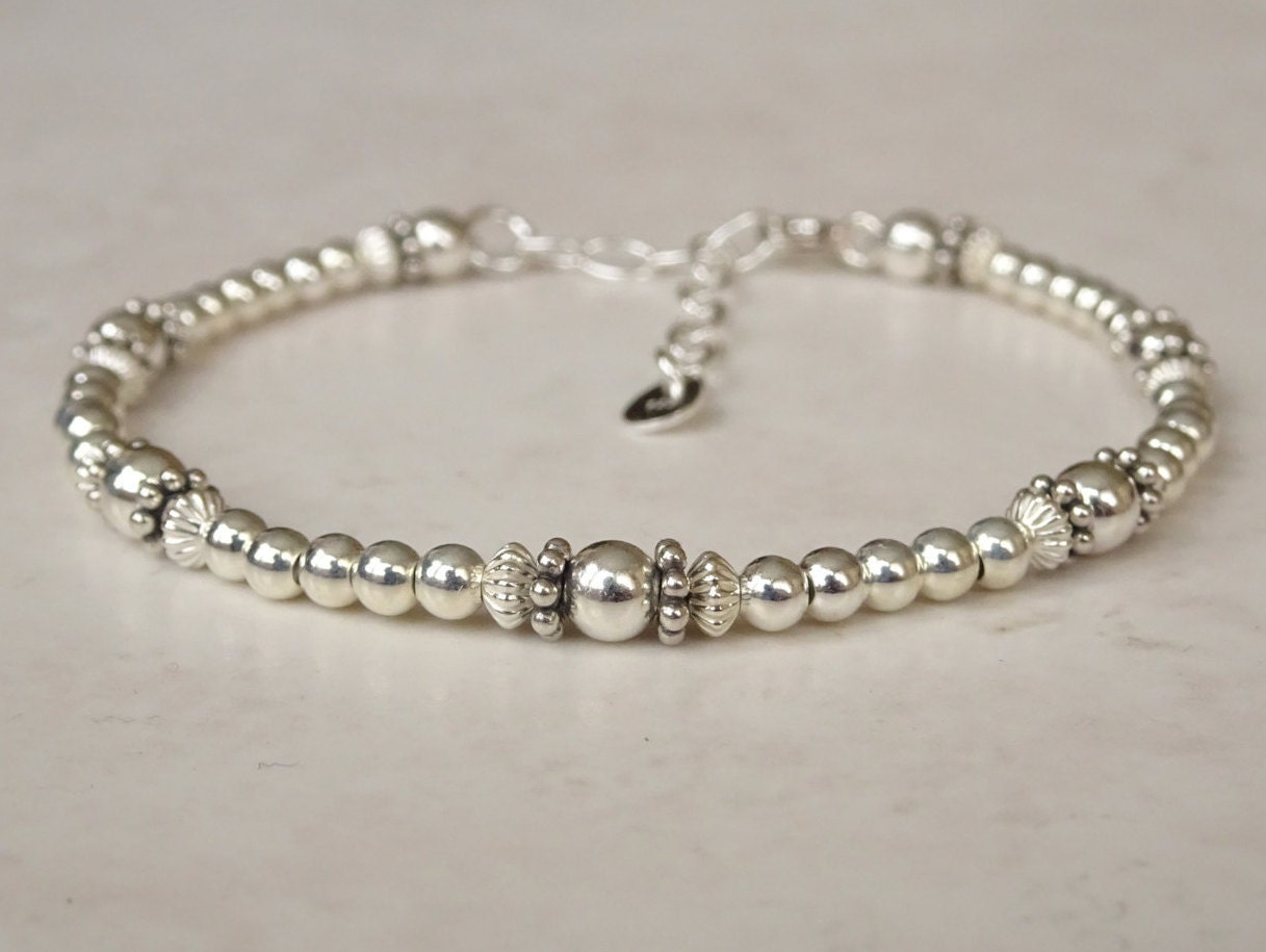 Beaded Nail Bracelet - Silver main image 0