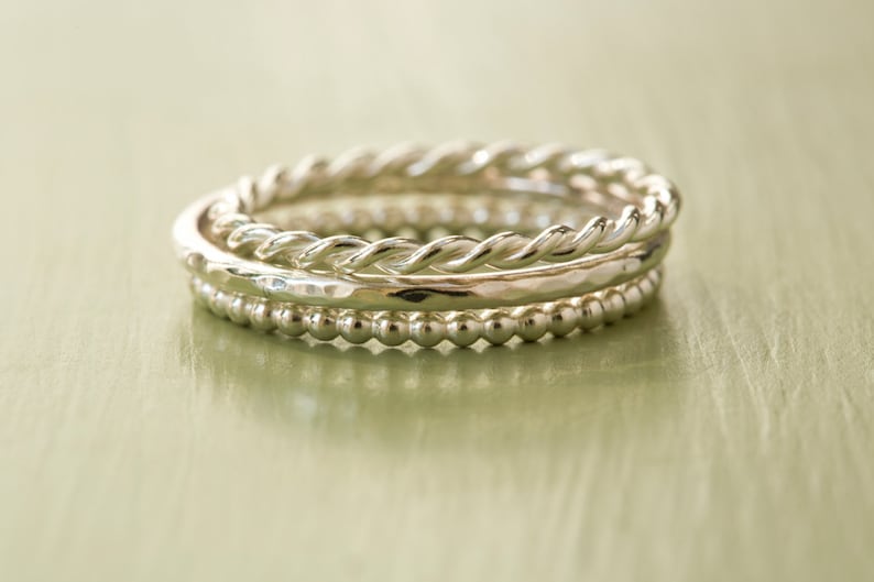 Sterling Silver Stacking Ring Set Set of 3 Stacking Rings Etsy UK