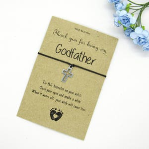 Thank you for being my godfather gift - Wish bracelet - Godfather gift - Asking godfather - Baptism gift - Godparents gift  Christening gift