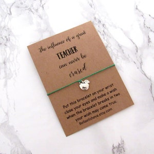Teacher appreciation gift. Gifts for teacher. Teacher Gift.  Bracelet for teacher. Teacher wish bracelet.
