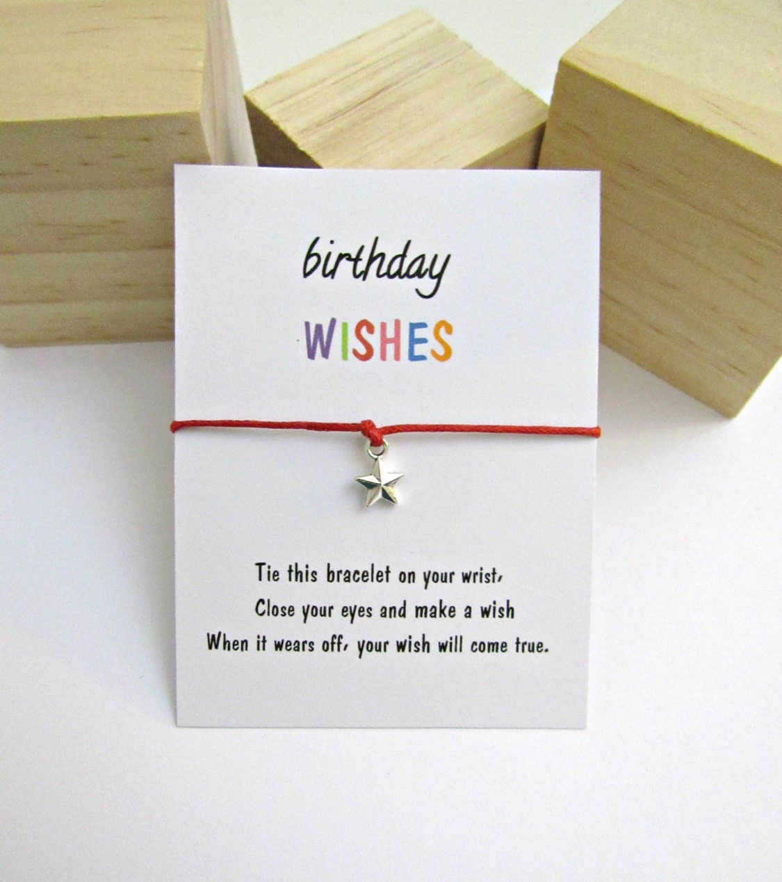Wish Bracelet. Birthday Card. Make a wish Bracelet. Birthday | Etsy