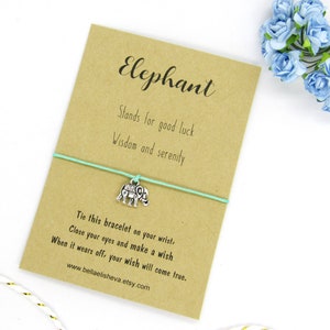 Elephant wish bracelet, memory elephant bracelet, elephant strength bracelet, elephant gift for friends, elephant jewelry.