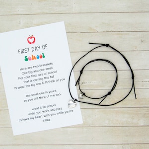 Personalized First Day of School Bracelets, Mommy and Me Bracelets, Kindergarten Mommy Bracelets, Preschool Mommy Bracelets, Heart Bracelets