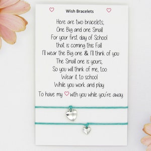 First day of school bracelet, Back to school Mommy and me bracelet, Mother daughter bracelet first day of school,  Mom and daughter bracelet