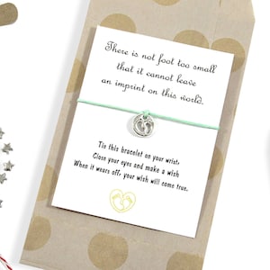 Baby Memorial Gift Wish Bracelet. Miscarriage bracelet. Infant Loss Jewelry. Miscarriage Jewelry. In Remembrance Wish Bracelet. Tiny Feet.