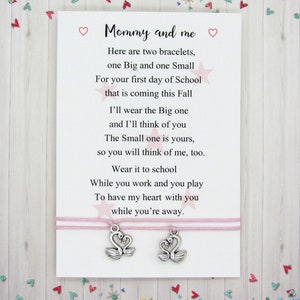Kindergarten Bracelet, Back to school bracelet, mommy and me bracelet first day of school, mom daughter bracelet set.