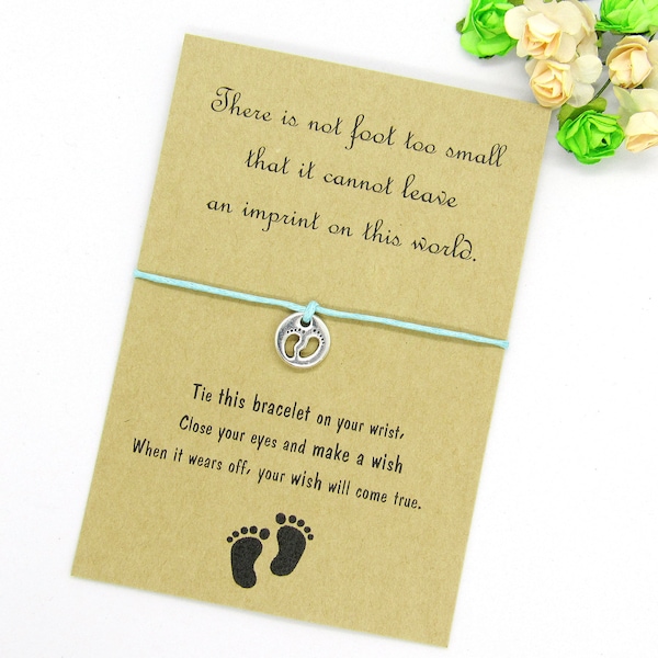 Infant Loss Jewelry. Baby Memorial Gift Wish Bracelet. Miscarriage bracelet. Miscarriage Jewelry. In Remembrance Wish Bracelet. Tiny Feet.