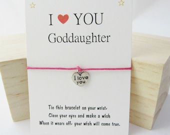 Goddaughter gift Wish Bracelet Goddaughter Wish Bracelet Gift for goddaughter Make a wish bracelet Goddaughter bracelet Goddaughter birthday