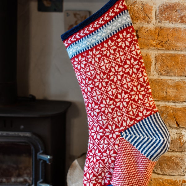 Chaussette de Noël flocons de neige