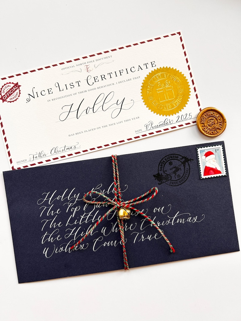 Certificado personalizado da lista de bons amigos do Papai Noel / Papai Noel imagem 1