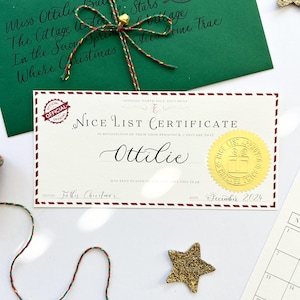 Certificat de belle liste personnalisé du Père Noël / Père Noël