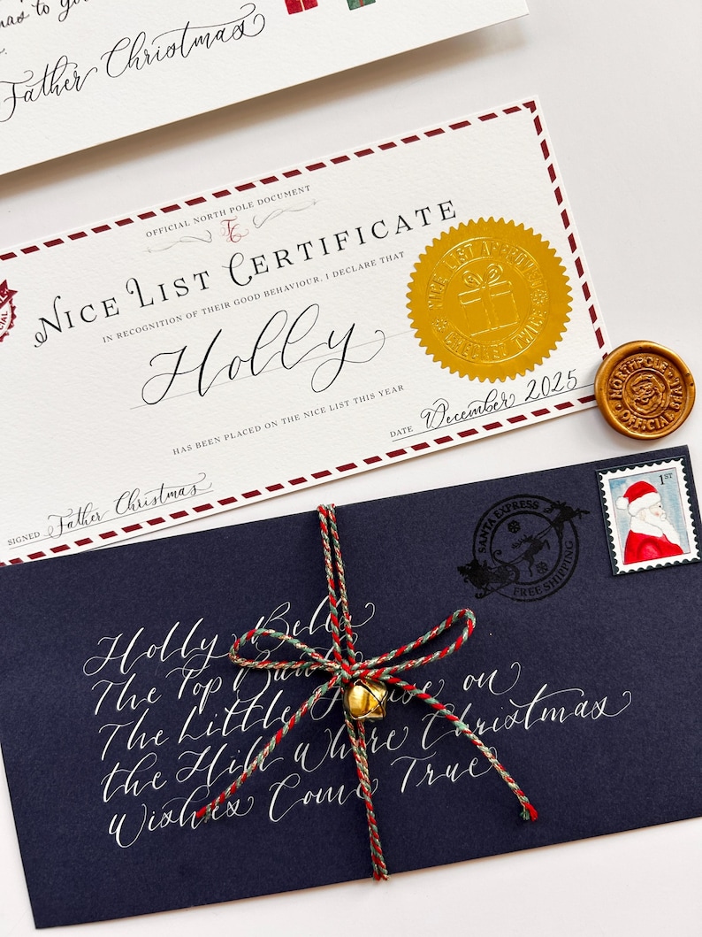 Certificado personalizado da lista de bons amigos do Papai Noel / Papai Noel imagem 11