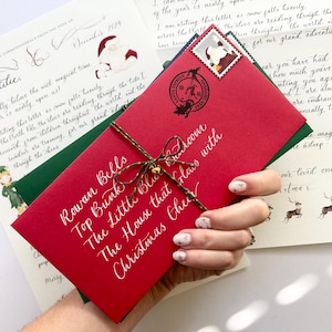 SOLO SOBRE - Sobre de Papá Noel con caligrafía manuscrita y sellos