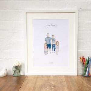 Bespoke Personalised Family Portrait Illustration, Custom Watercolour Digital Portrait, Pet Portrait, Couples Portrait