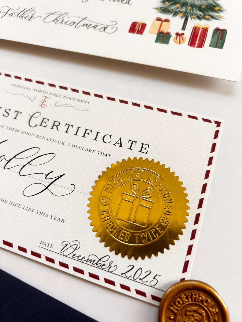 Certificado personalizado da lista de bons amigos do Papai Noel / Papai Noel imagem 10
