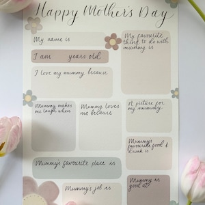 Tout sur ma maman - Questionnaire fête des mères imprimable - Cadeau d'entretien pour maman, maman, grand-mère, grand-mère, grand-mère, grand-mère, grand-mère