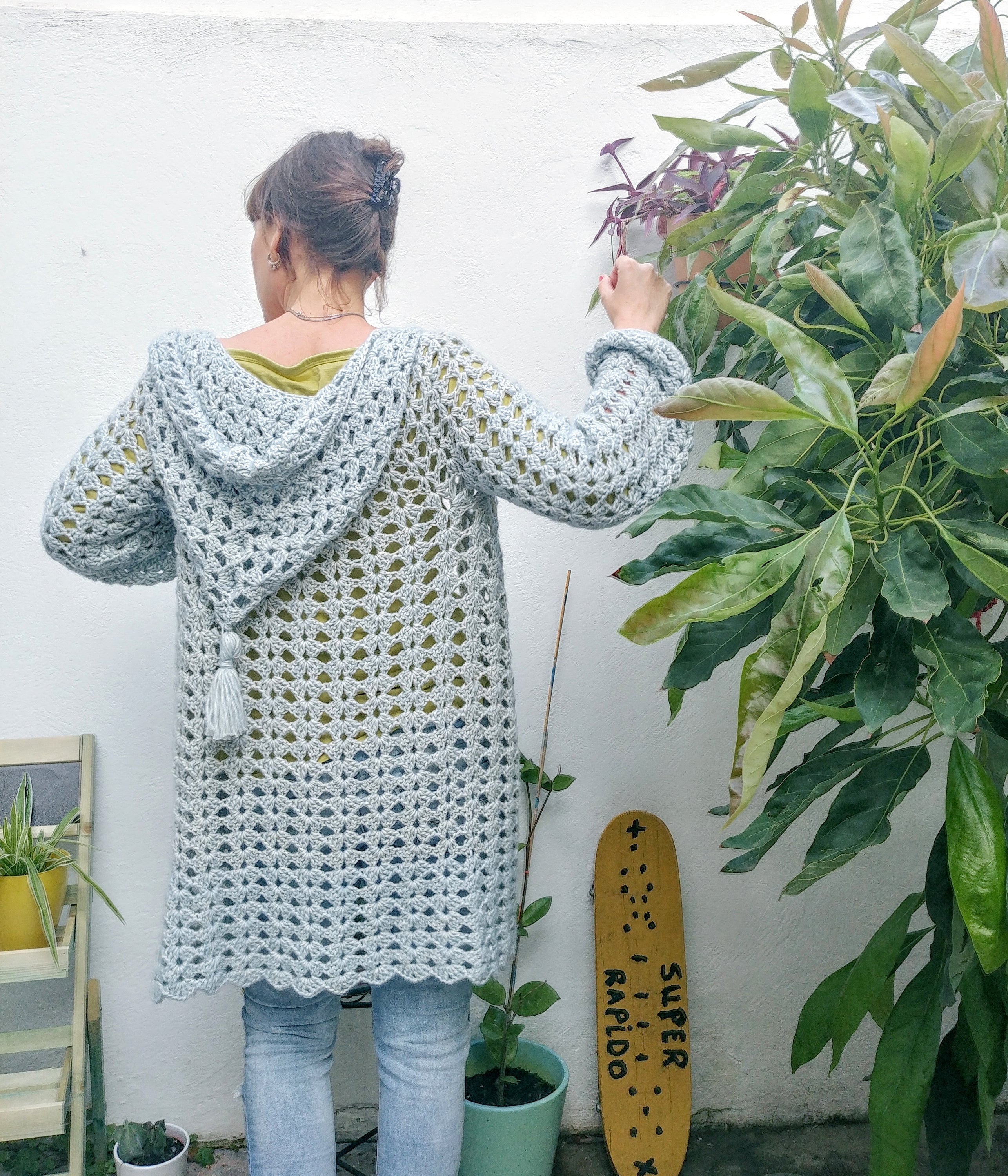 abrigo tejido a crochet