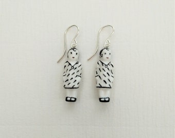 Frozen Charlotte Dash Frock Doll Earrings with Sterling Silver Fittings