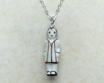 Frozen Charlotte Colour Striped Pendant with Sterling Silver Chain
