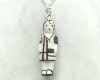 Frozen Charlotte Mondrian Art Doll Pendant
