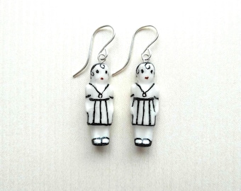 Frozen Charlotte Pleated Skirt Doll Earrings
