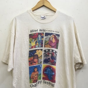 Vintage 90s Allied arts of whatcom county Tshirt size XL/Megazine/gallery art/art work/painting shirt/pop art/90s clothing