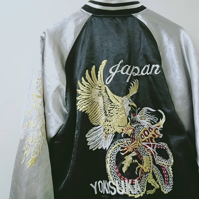 Vintage Sukajan Jacket/souvenir Dragon Satin Jacket/sukajan | Etsy