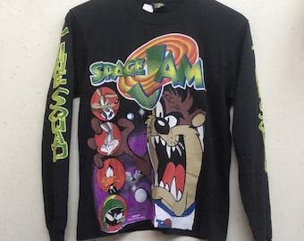 Vintage 1996 space Jam Tshirt size L kids/looney tunes/warner bros/taz bugs/cartoons/animation/micheal/jordan/90s clothing