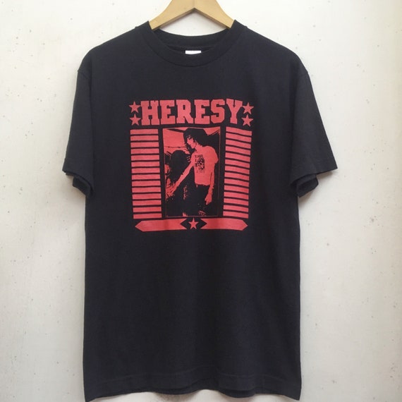 Vintage 90s Heresy England Hardcore Punk Band Tshirt Size M