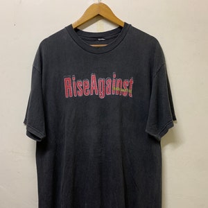 Vintage Rise Againts punk rock Band Tshirt size L/the unraveling Album promo 2001/Fat wreck chords/90s punk rock band