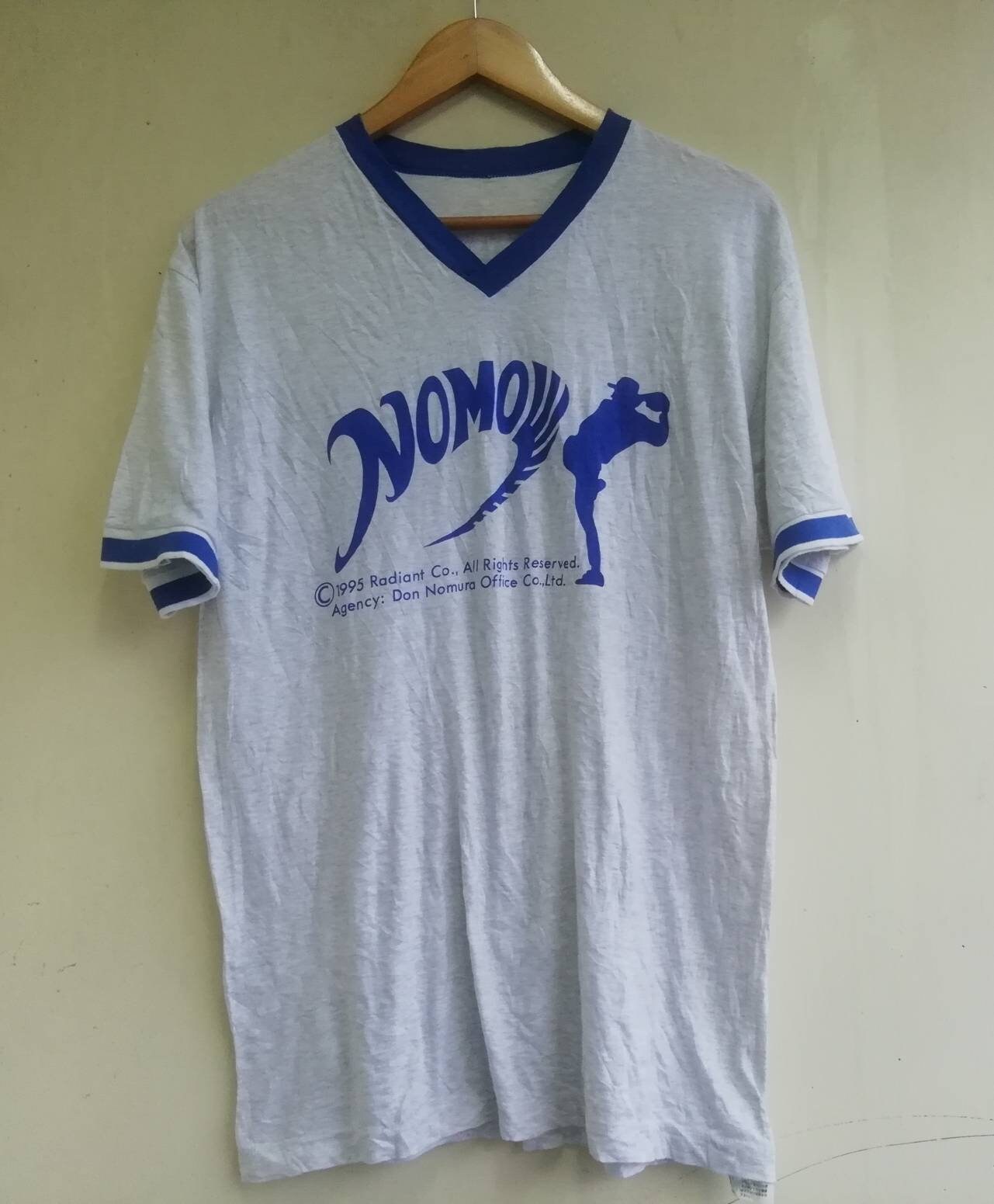 Vintage 90s 1995 Hideo Nomo Baseball Tshirt Size L/los Angeles