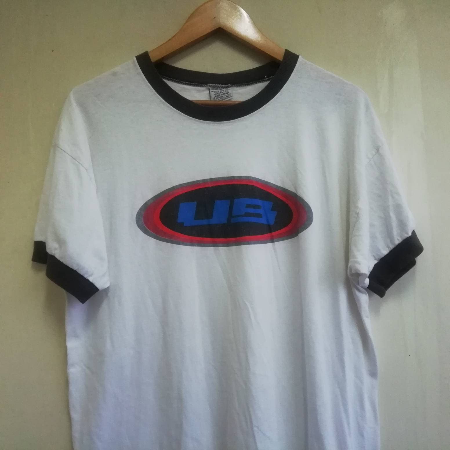 Vintage 90s Ringer Union Bay Tshirt Size L/sportwear/ringer Tshirt