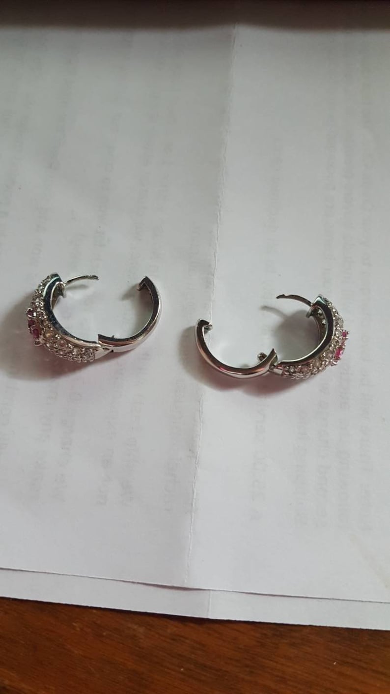 Brand New Sterling Silver WhitePink CZ Flower Cluster Ring /& Earring Set!!!