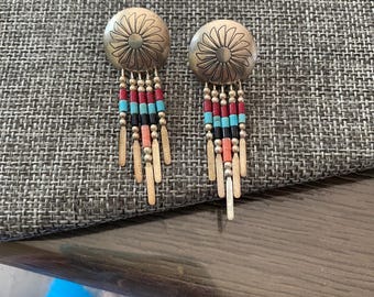 Vintage Sterling Silber signierte Q.T Perlen Ohrringe