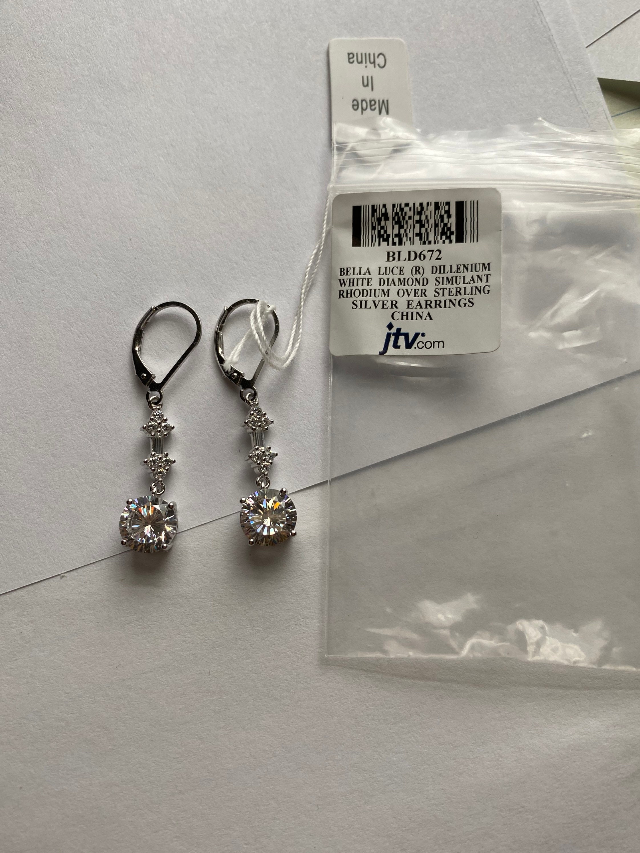 JTV Bella Luce White Diamond Simulated Rhodium Sterling Silver