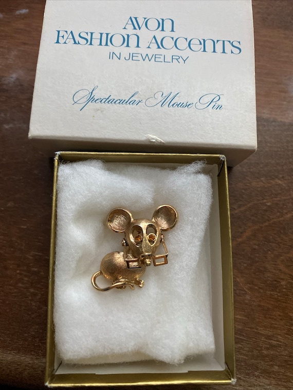 Avon Pin 1973 SPECTACULAR MOUSE PIN Unused In Box