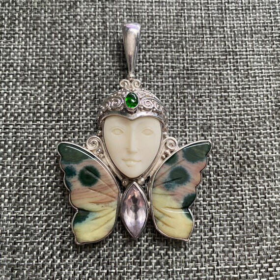 Sajen Sterling Silver Goddess Butterfly Gemstone … - image 1