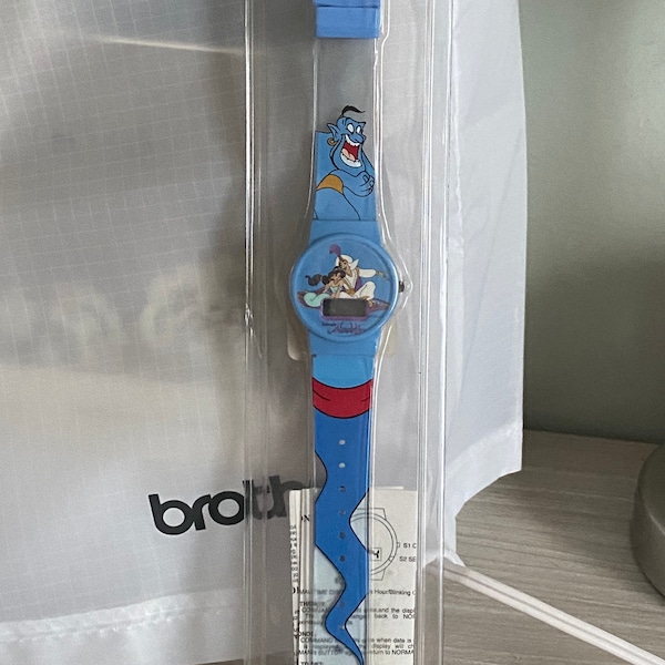 Vintage Aladdin Digital Watch Genie Band Aladdin & Jasmine DISNEY-af