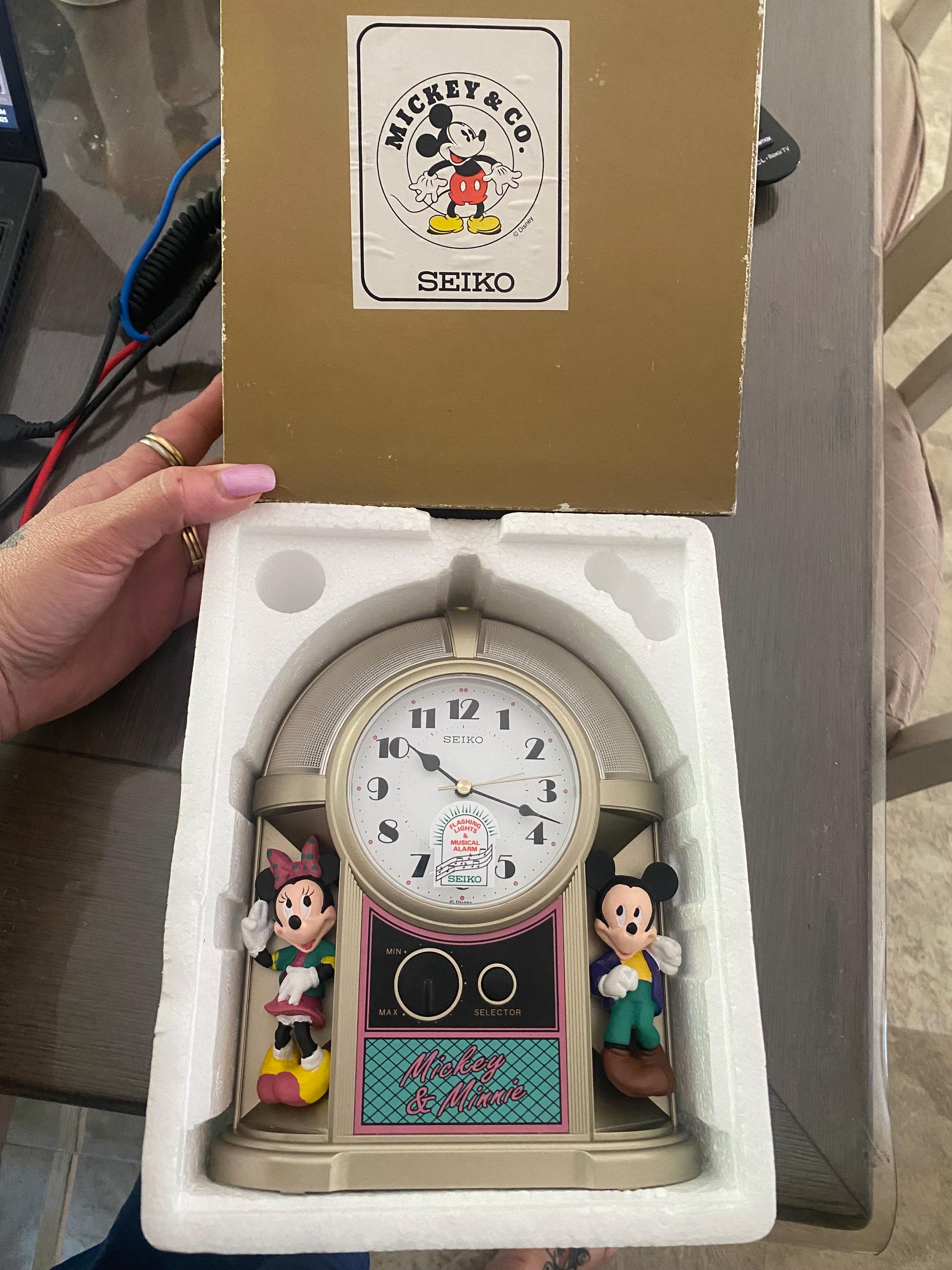 Rare 1985 Seiko Disney Mickey & Minnie Mouse Jukebox Disco Alarm